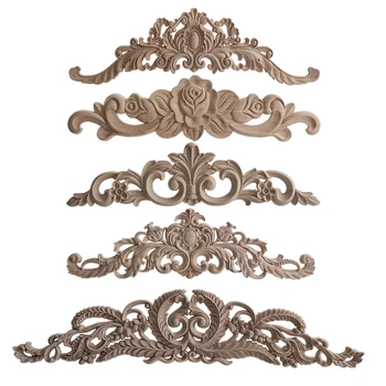 Apliques Pared Acento Calcomanisas Decorativas Tallado En Para Muebles Esquina Onlay Decoración Del Hogar Calcomanía Floral