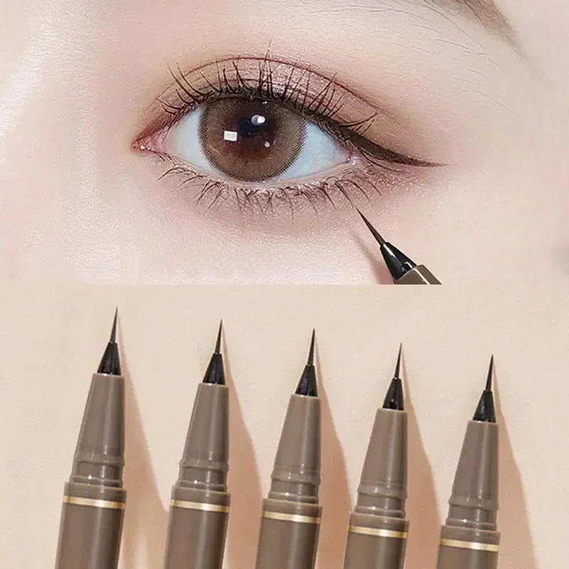 Eyeliner Pen Ultra Thin Black Brown Lower Eyelash Eyeliner Pen Waterproof Lasting Smooth Lying Silkworm Eyes Liner Pencils