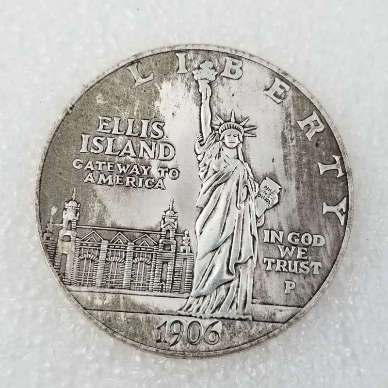 Réplica del dólar de plata Liberty Eagle Torch de 1906, moneda conmemorativa antigua vintage audible, artesanía.