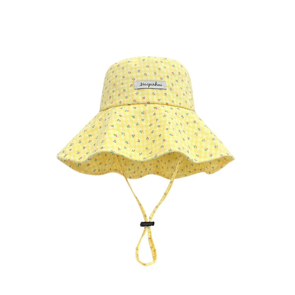 chapeu-de-pescador-floral-xadrez-da-moda-com-protecao-solar-ajustavel-e-aba-larga-bone-doce-para-praia