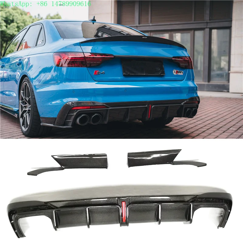 Complete OEM Facelift Conversion & Custom BuildK Style Carbon Fiber Rear Diffuser For A4 B10 S4 2020-2022 Rear Bumper Lip Diffu