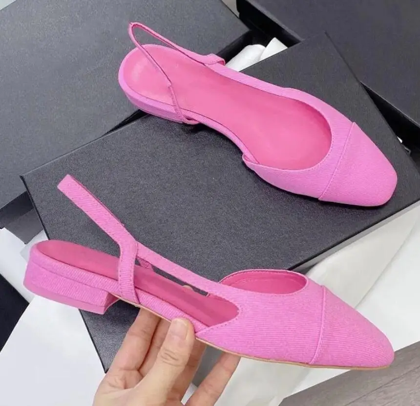 Sweet Pink Blue Slingback Stitching Retro Comfortable Women's Shoes Slip On Knitting Series Women's Simple Casual Shoes