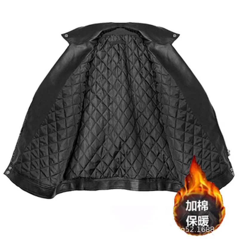For Women, Autumn And Winter Women's Clothing, Motorcycle Short Black Hot-Selling Small Size Padded Thickened Leather