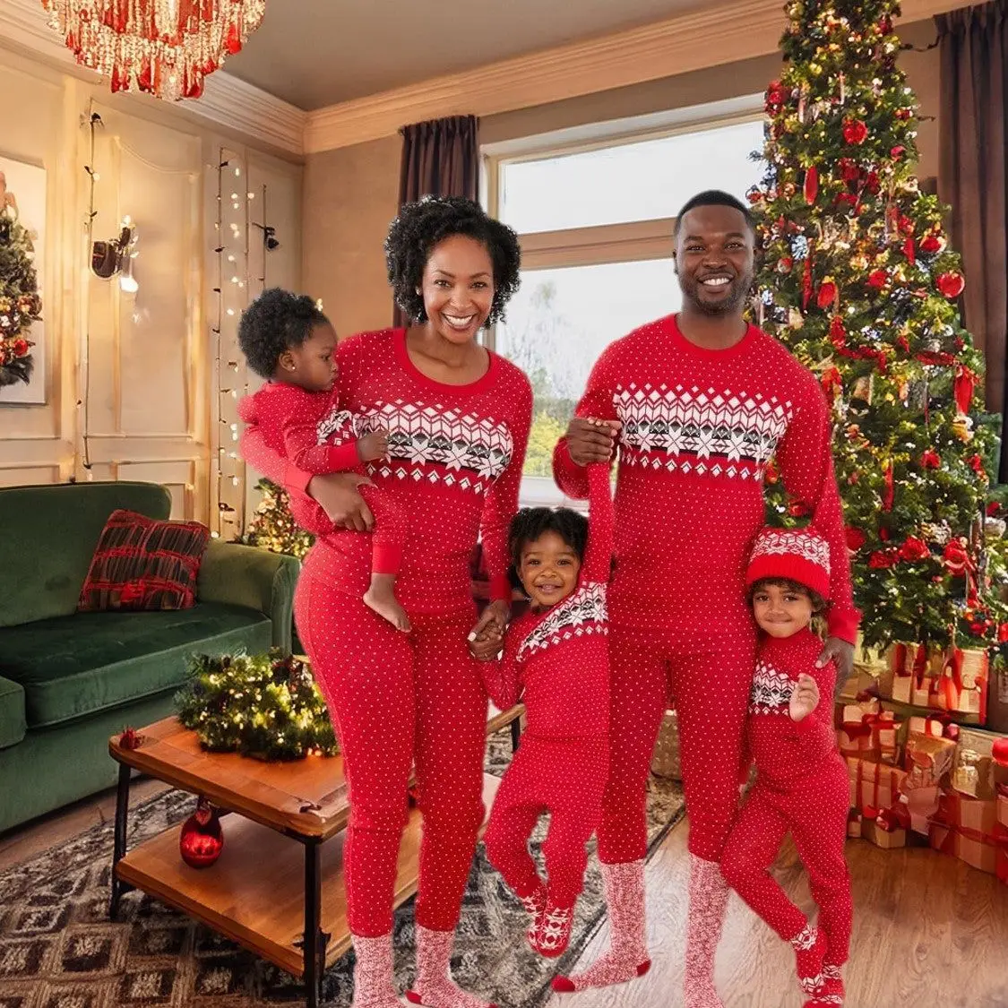 New Year Family Pajamas Set for Grandpa Grandma Dad Mom Daughter Son Christmas Matching Clothes Baby Romper Adult Kids Outfits
