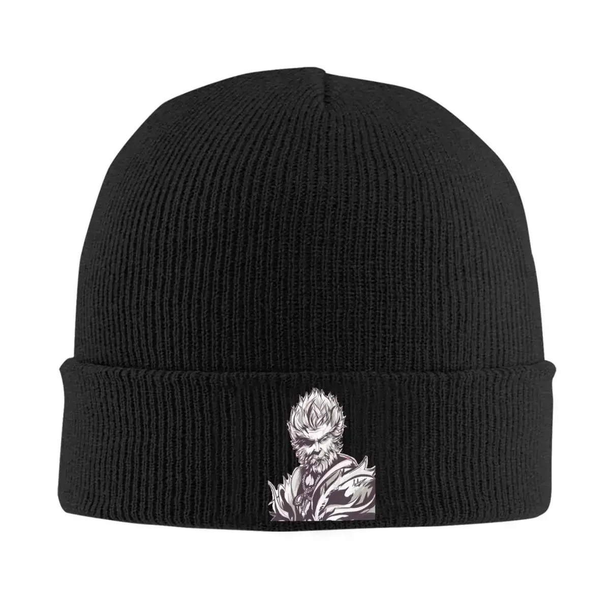 Black Myth WU-Kong Goku Bonnet Hats Beanie Hats Pattern Knitted Hat Autumn Winter Cute Unisex Adult Hippie Elastic Cap