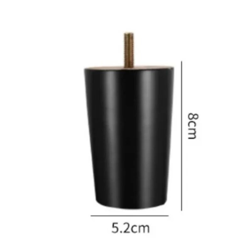 Solid Wood Sofa Feet, Rubber Wood Cylindrical Feet, with Hardware