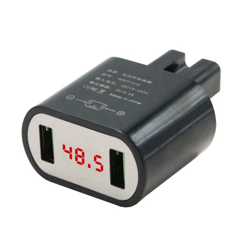 

Dual Charging Port USB Socket Charger 5V 3.1A Electric Battery Bike & Mobile Phone Charger with 12-24V Voltage Meters Product