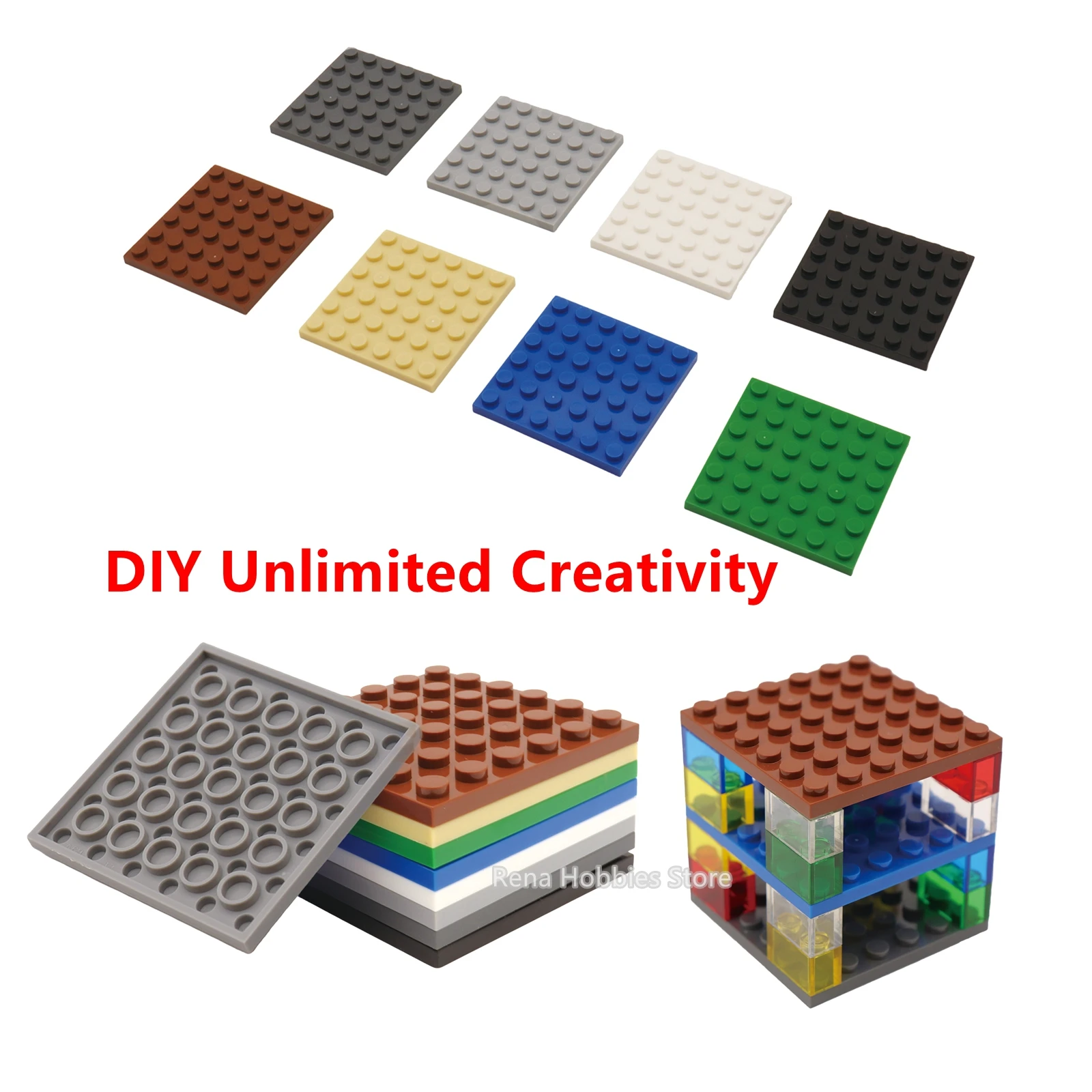 20 Stück 3958 Kleine Grundplatte 6x6 Punkte Moc Kreative DIY Bausteine Ziegel zum Zusammenbauen Konstruktionsspielzeug für Hobbyisten – Detail 1