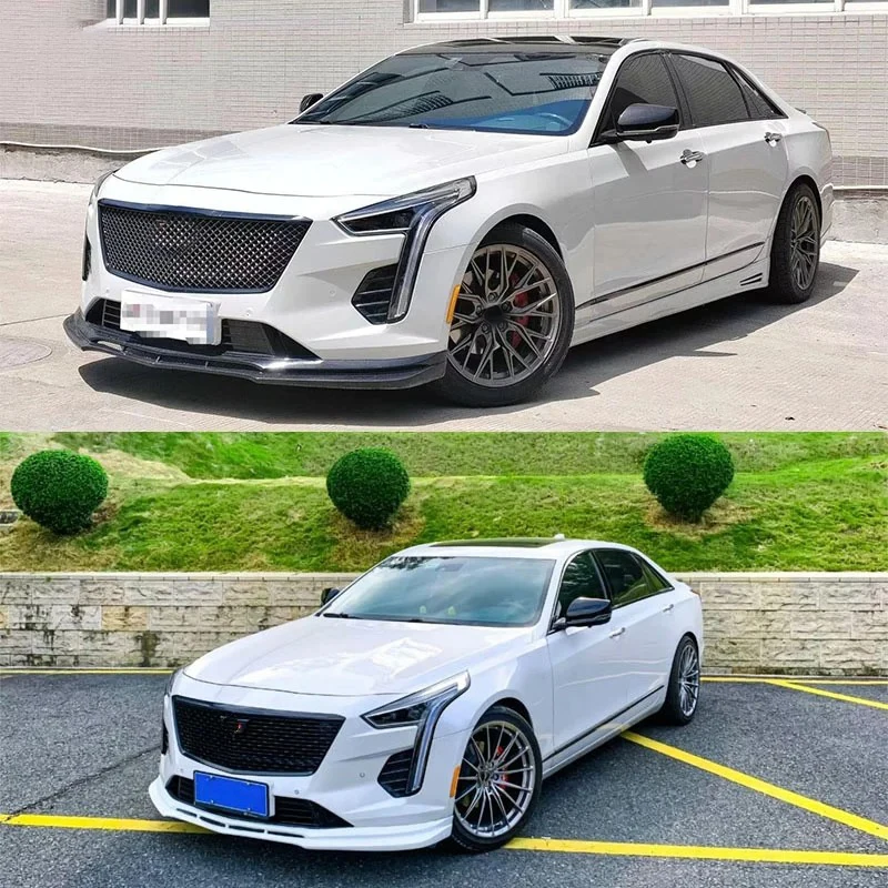 Suitable for Cadillac CT6 2016-2023 Upgraded Black/carbon Front Bumper Lower Lip Spoiler Rear Lower Lip External Accessories