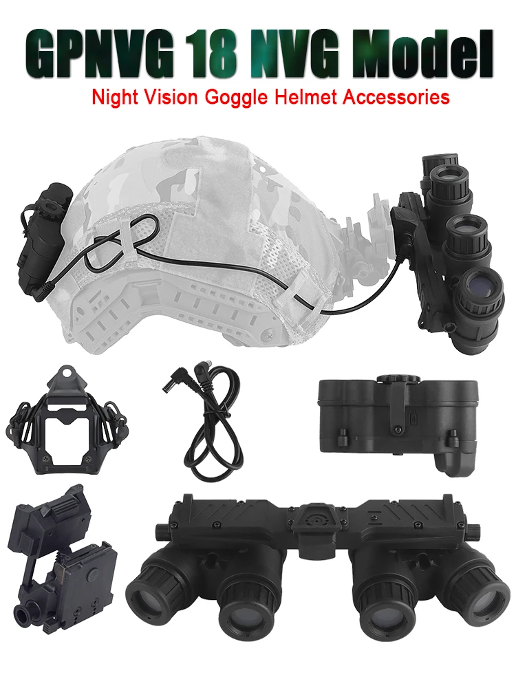 Taktische GPNVG 18 Nachtsichtbrille DUMMY Modell NVG-Halter Helmzubehör mit Nylon L4G24 FAST Helmhalterungsadapter – Detail 1