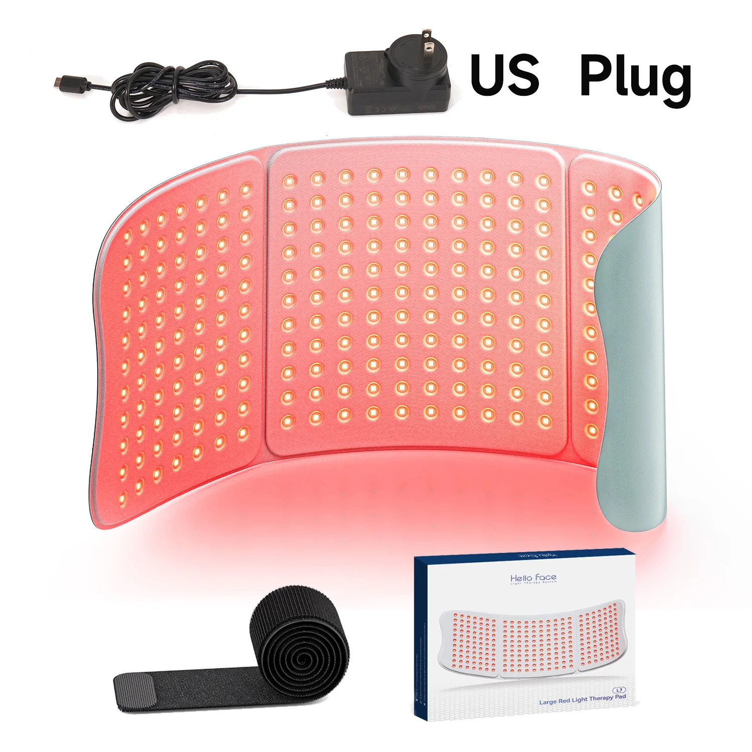 Roodlichttherapiekussen 660nm 850nm voor verlichting van lichaamspijn, grote 30x12inch mat met timer - Hello Face L7 Tri-Chip nabij infrarood - afbeelding 1