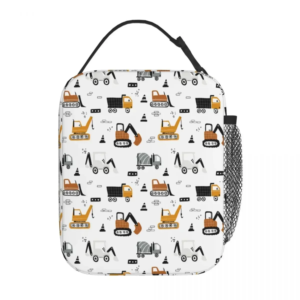 

Cars Kids Building Equipment Insulated Lunch Bag Construction Transport Food Box Portable Cooler Thermal Bento Box School