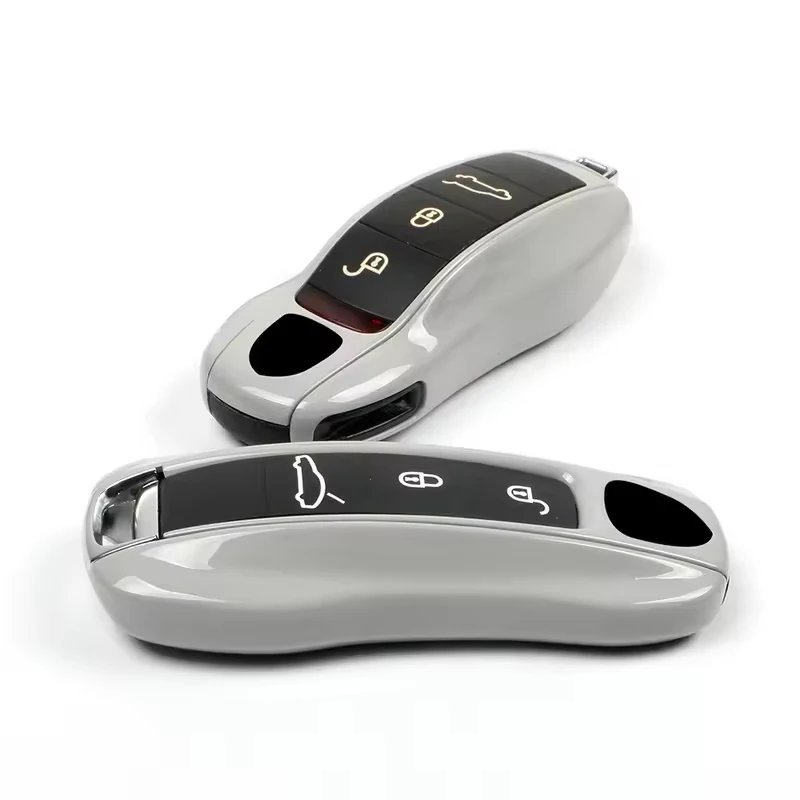 

Matt Gray Key Case For Porsche Macan Porsche Panamera Cayenne 918 Spyder Carrera 911 991 Remote Key Cover Replace Protect Fob