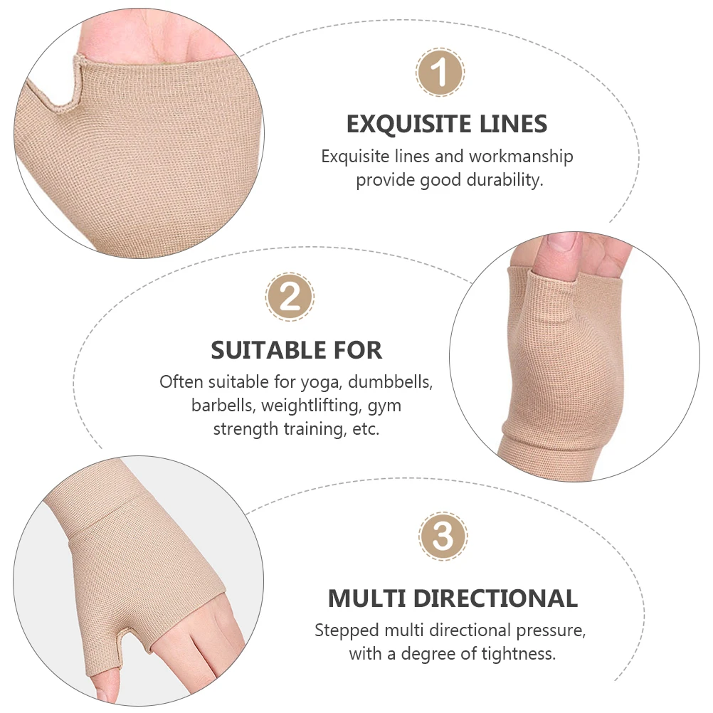 

Pressure Gloves Brown Fingerless Hand Compression Wristband Women durable green yoga dumbbells barbells