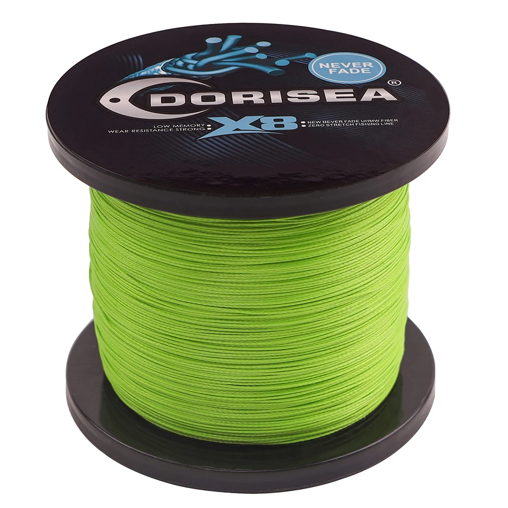 

DORISEA "NEVER FADE" Hi-vis Green 8 Strands 100M 300M 500M 1000M 2000M PE Multifilame Braided Fishing Line Wire