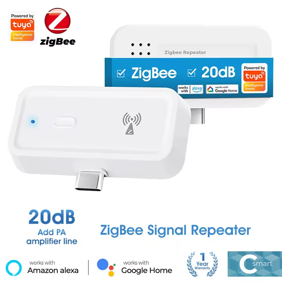 

ZigBee Signal Repeater USB C Wireless Amplifier Extender Smart Home Automation Device Work For ZigBee Gateway Hub Smart Life APP