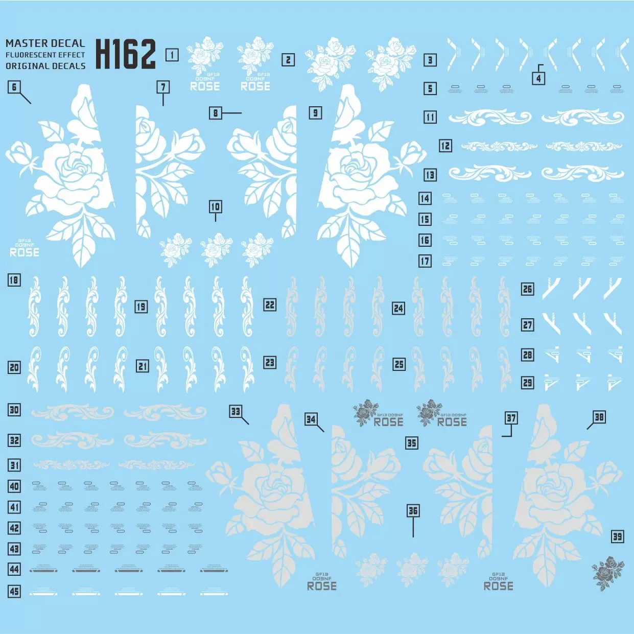 Master Decal H162 High Precision Fluorescent Waterslide Decal for HGUC 1/144 GF13‑009NF Rose Hobby DIY Detail Modifie