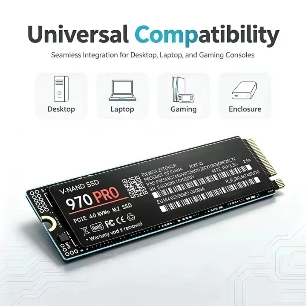 M.2 NVMe 970 PRO SSD PCIe 4.0x4 500GB 1TB 2TB 4TB 7300MB/s Drive Loads Games in Seconds PS5 Laptop Desktop