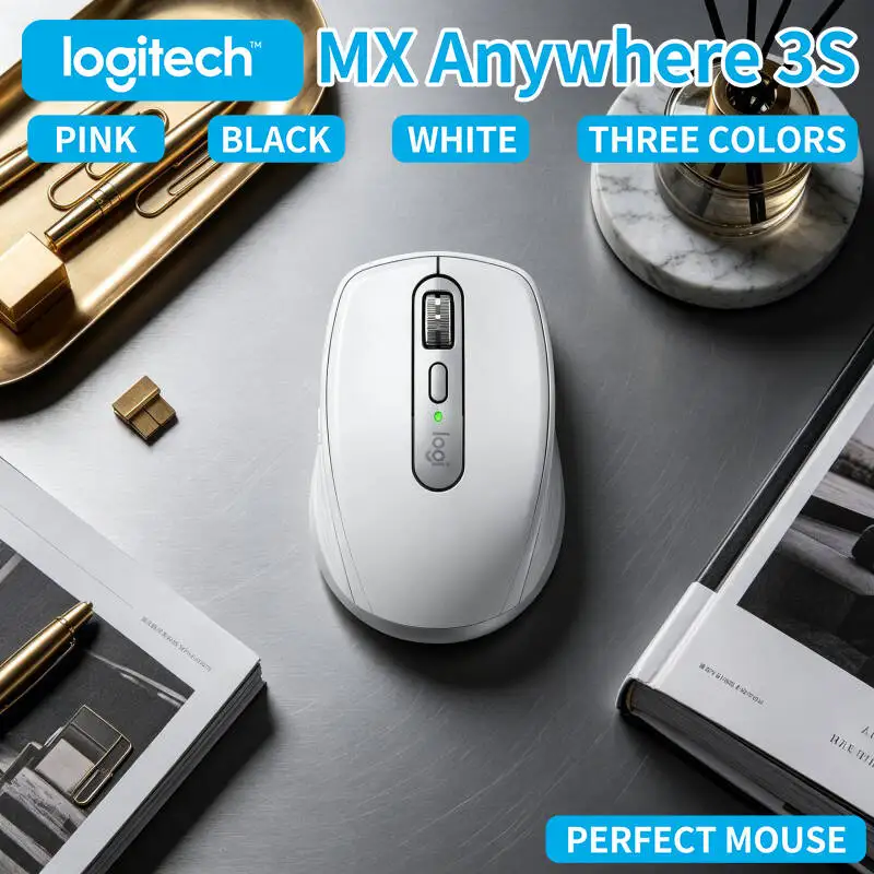High-Precision MX Anywhere 3S - 8K DPI, Hyper-Scroll, Anti-Slip Grip, Great for Site Work & Outdoor Office Task