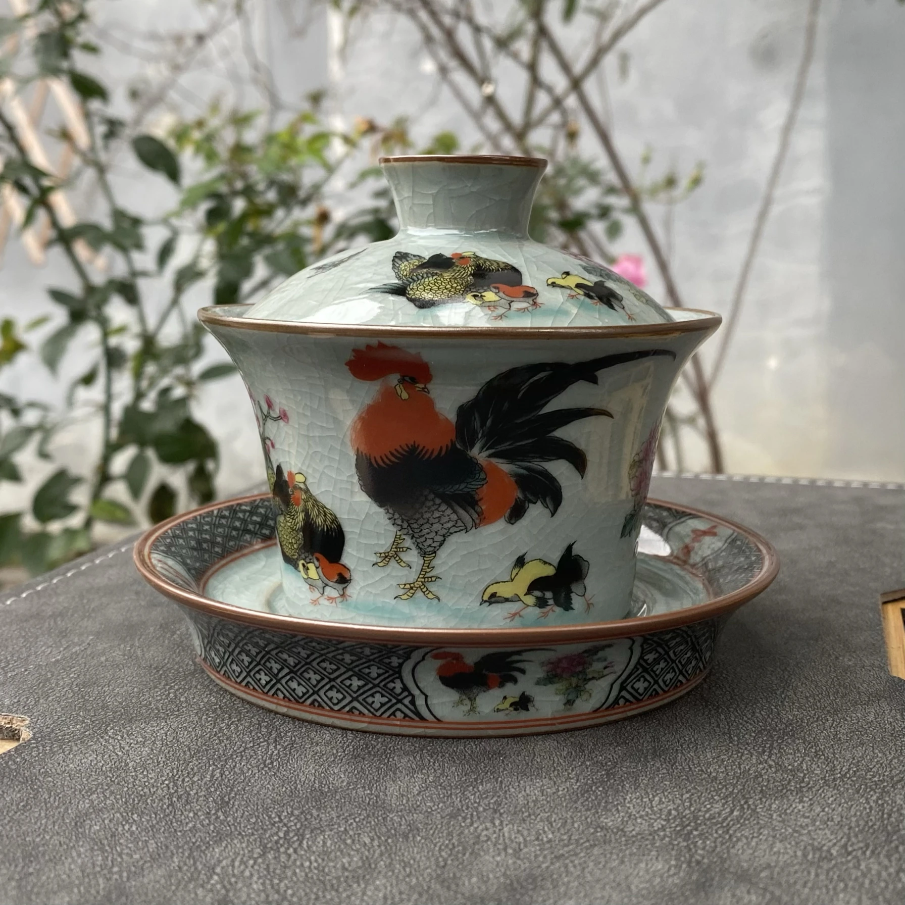 

Handmade Jingdezhen Old Clay Teacup Single Ceramic Lucky Tea Brewing Bowl Kung Fu Set