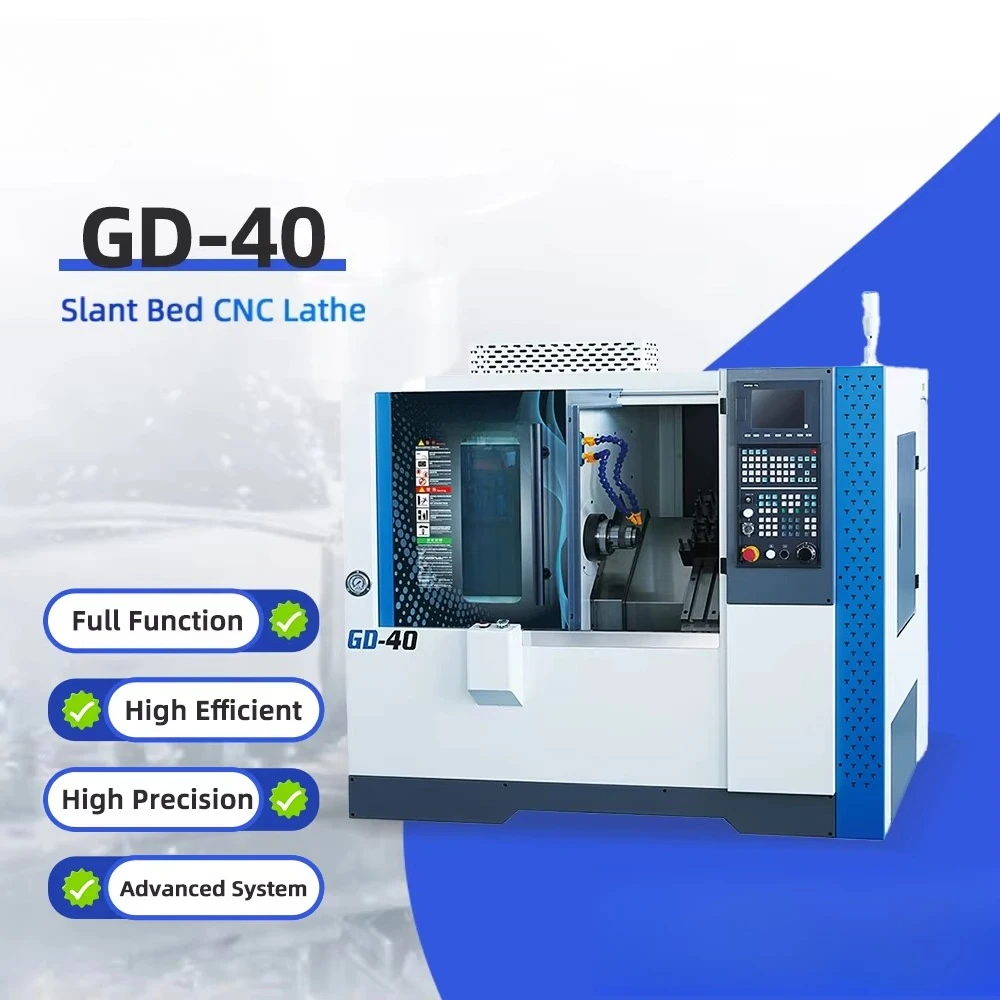 TEPU GD-40 Lead Well New CNC Machine Tool Industrial CNC Turning Lathe Machine Slant Bad for Metal