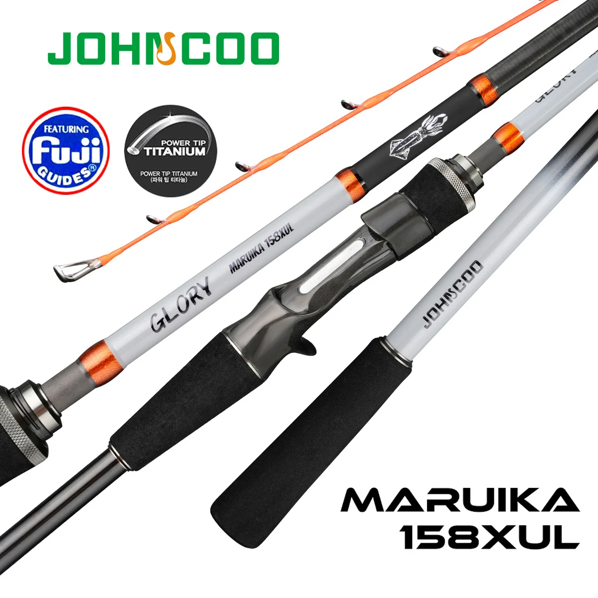 Johncoo Squid Fishing rod boat fishing rod with Fuji ring 1.58m Ultra light rod most sensitive tip good Quality