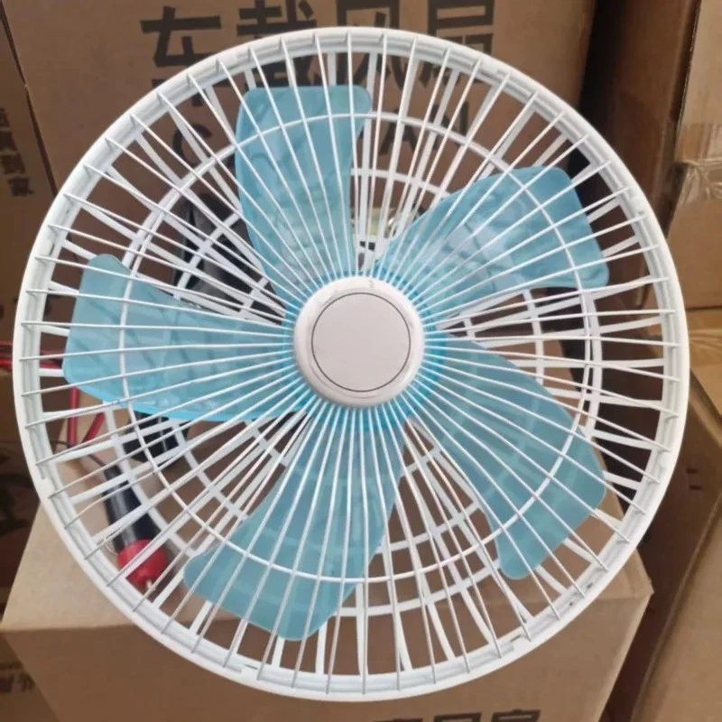 For Large Truck Van 12V 24V Electric Cooling Fan High Power Auto Oscillating Silent Adjustable Speed Refrigeration Air