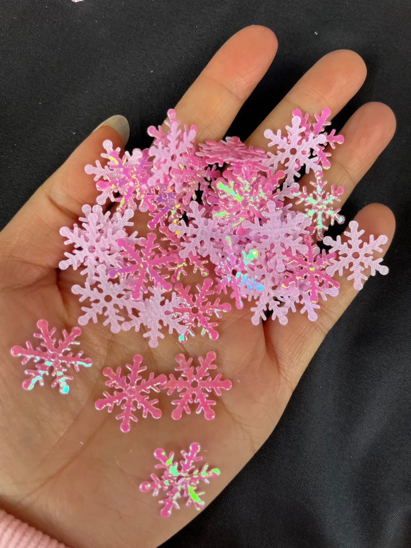 300pcs 2cm Christmas Snowflakes Confetti Xmas Tree Ornaments Christmas Decorations for Home Winter Party Cake Decor Supplies