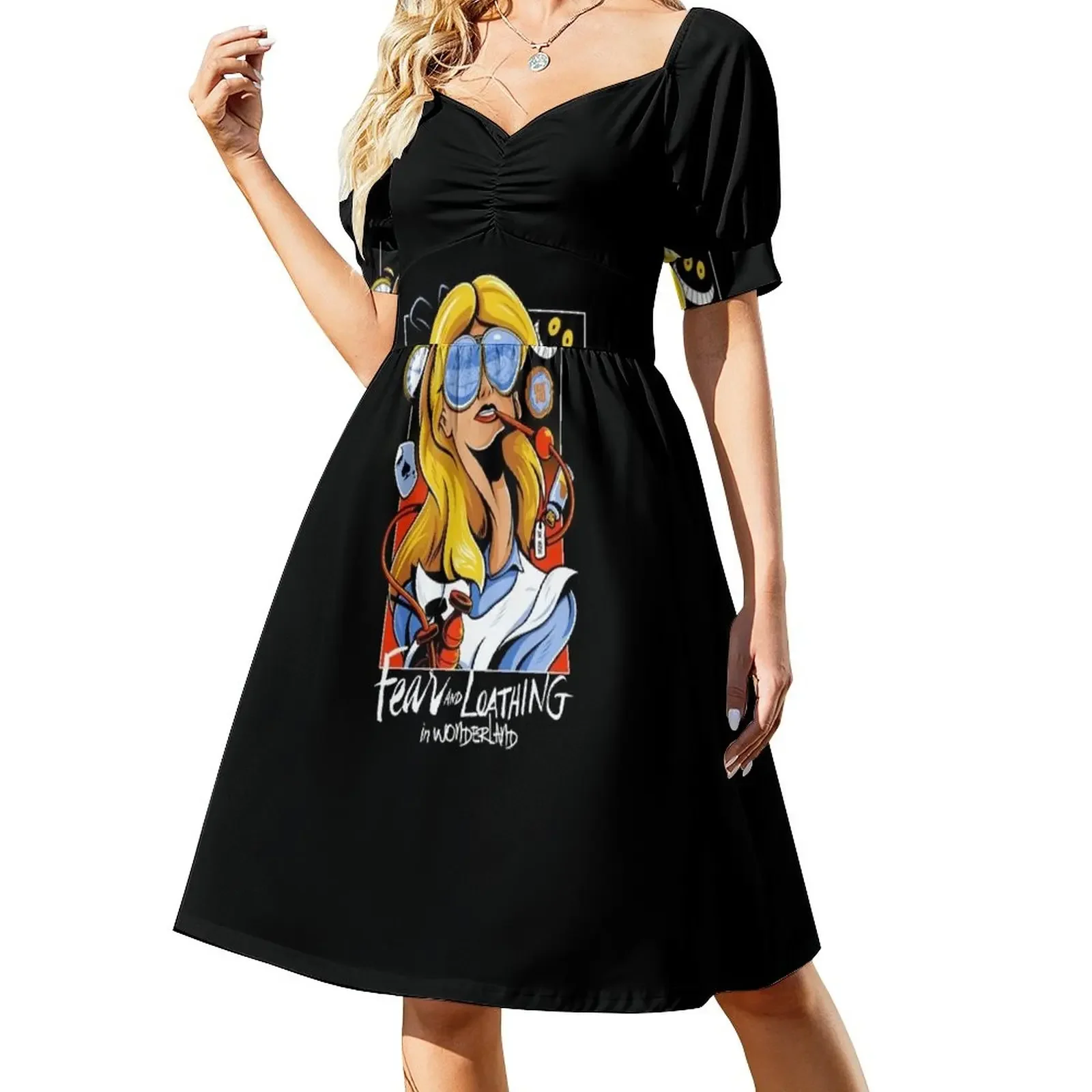 

Fear and Loathing in Wonderland Shirt Short-Sleeved Dress summer clothes for women Clothing female sexy short dresses daring