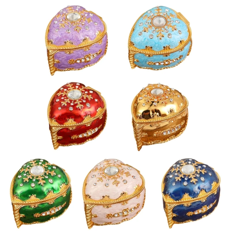 Luxurious Heart Jewelry for Women Girl Ring Box with Velvets Interior