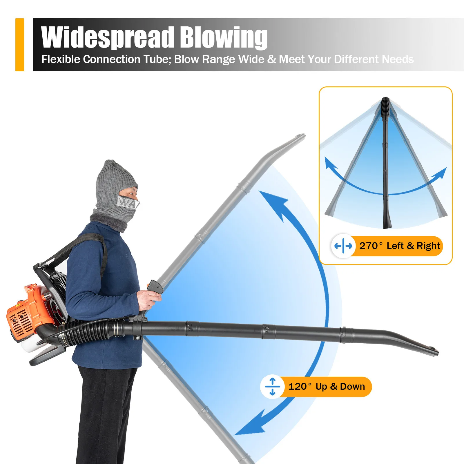

Commercial Backpack Leaf Blower 2 Stroke 42.7CC Gas-powered Backpack Snow Blower