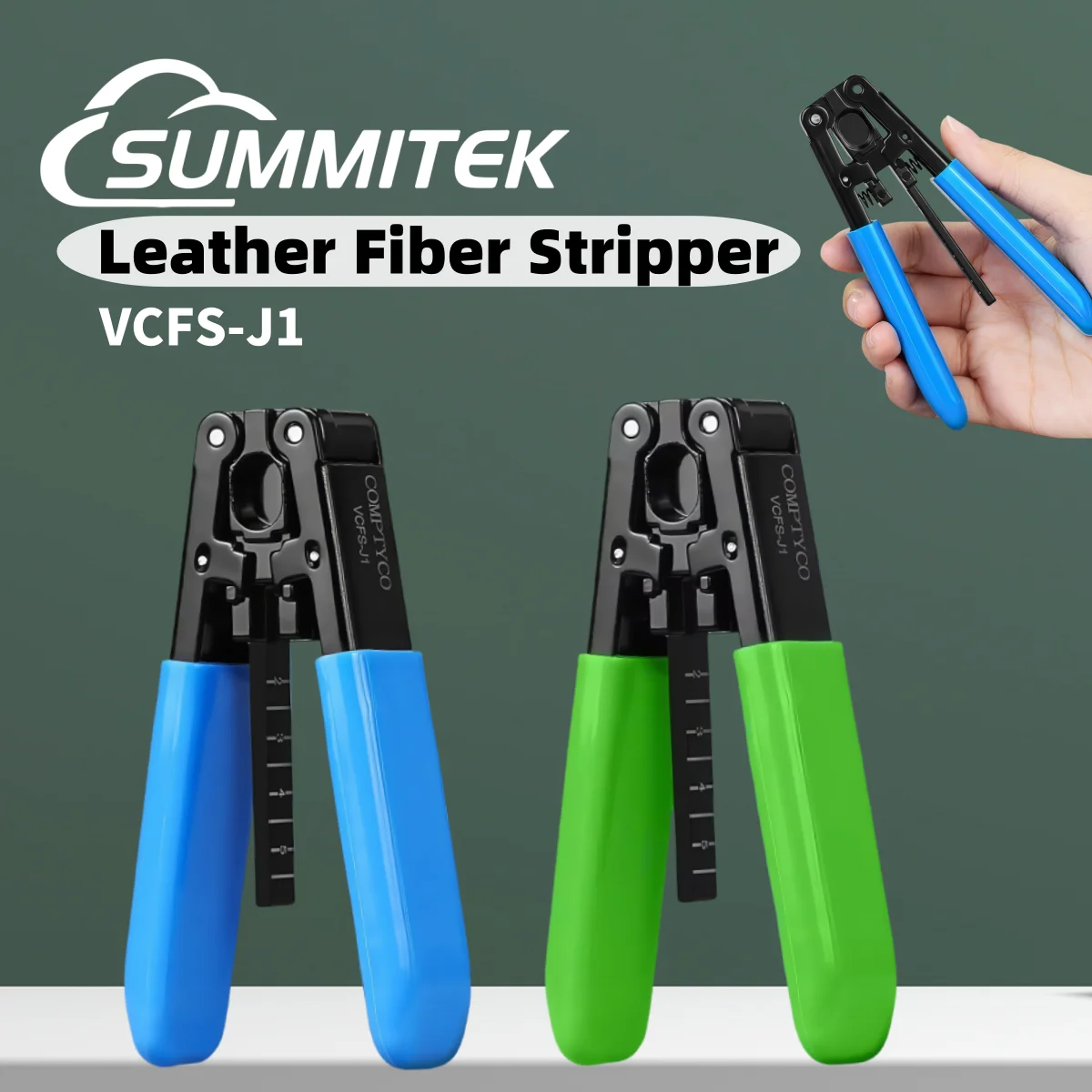 

SUMMITEK VCFS-J1 Leather Fiber Stripper FTTH Optical Fiber Cable Stripping Plier Fiber Optic Wire Stripper Tool 3mm(W)*2mm(H)