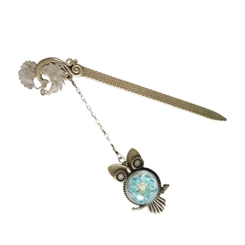 Vintage Metal -Lesezeichen mit Drachen Anhänger Glühen Lesezeichen Buch Marker Page Teiler für Lehrerbuchliebhaber Schüler