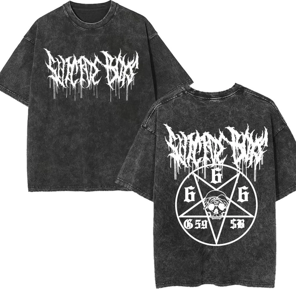 

2025 Retro Street Summer Trend Brand Concert European Edition Cotton Washed Fashion Printed O-Neck Fashion InsT-Shirt Fire Array