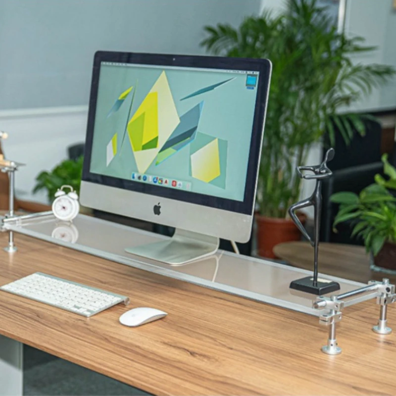 Acrylic Monitor Riser Holder Office Monitors Storage Elevator Stand Desktop Computer Screen Bracket Monitor Organizer Base