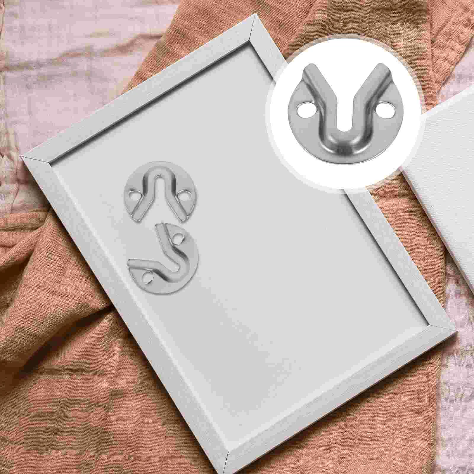 

10 Pcs Para Mirror Mount Supplies Picture Frame Hangers Metal Hanging Piece Shelf Bracket Iron Plate Mounting Clips