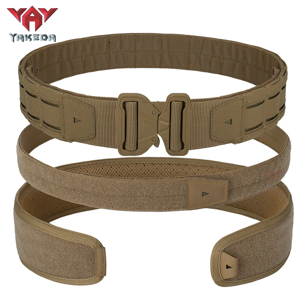 YAKEDA Outdoor Tactical Multifunctional Waistband Wear-resistant Outdoor Duty Waistband Internal and External Three-in-one Belt