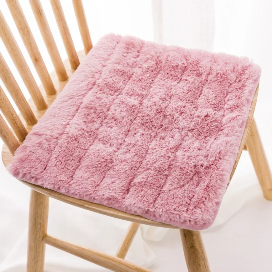 Warmer Solid Color Plush Winter Warm Chair Square Cushion Chair Cushion Fabric Dining Chair Office Seat Cushion 40/45/50cm