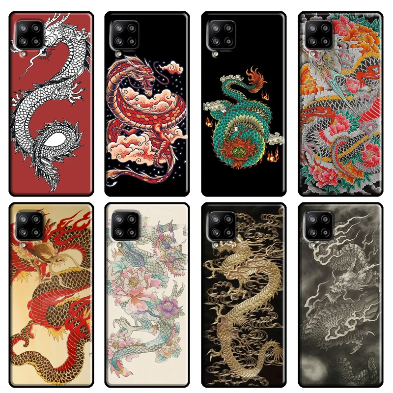 Ancient Japanese Dragon Case For Samsung Galaxy A71 A70 A51 A12 A41 A31 A21S A20e A72 A52 A30 A40 A50 A02 Cover