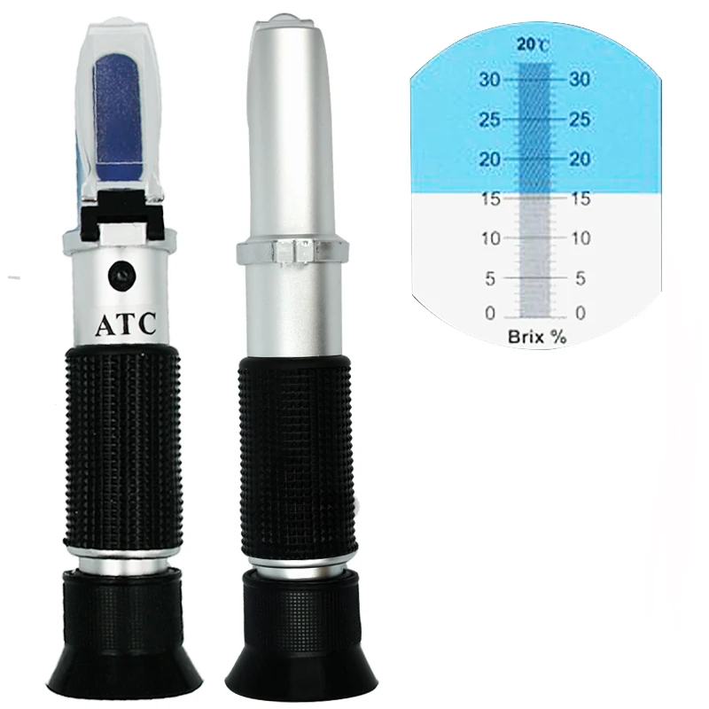 0~32% Brix Refractometer Handheld Sugar Refractometer ATC Fruit Vegetables Juice Beverages Brix Content Refractometer