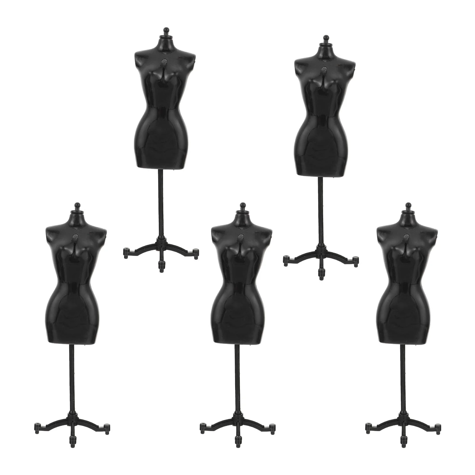 5 Pcs Monitor Stands Model Clothes Dress Mini Display Rack Black Clothing Girl Child