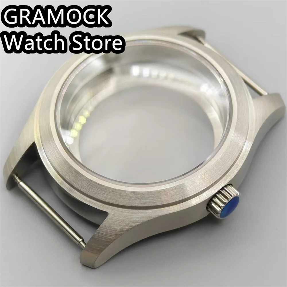 GRAMOCK 36mm 39mm Diver Brushed Pilot Watch Case Sapphire Crystal Fit NH34 NH35 NH36 ETA2824 PT5000 Movement Screw Crown