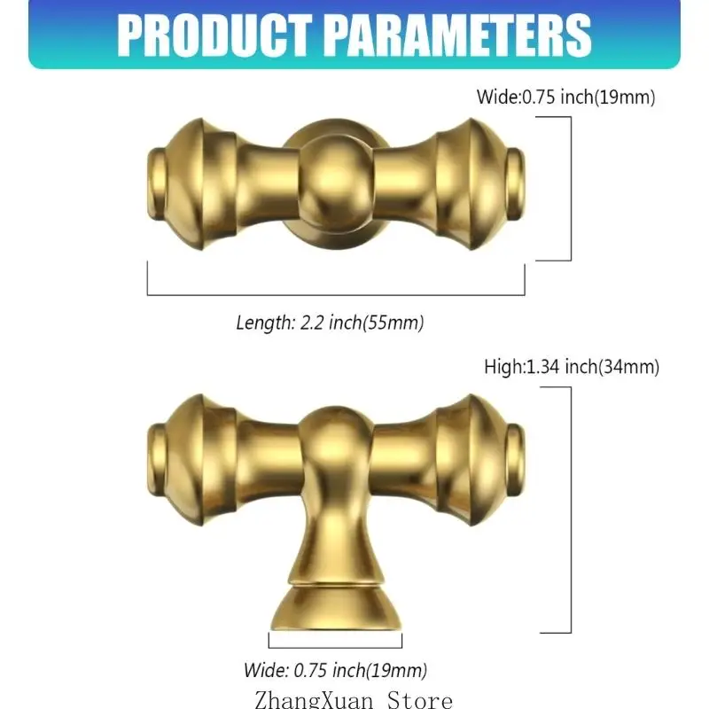 2er-Pack Schrankgriffe in kräftigem, gebürstetem, modernem Bronzeton, robuste Knäufe für die Küche, 3 x – Detail 6