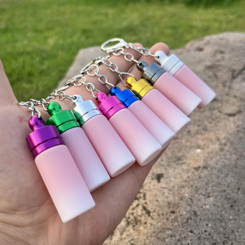 

2 шт./лот стеклянные флаконы с ложками портативная маленькая карманная коробка для приправ бутылка-дозатор для специй герметичные бутылки тайник с Keychai