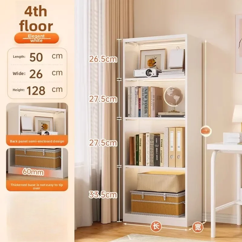 Kids Bookcase Grid Cabinet Iron Art Floor Standing Freestanding Modular Storage Bookshelves against the Wall Organizer