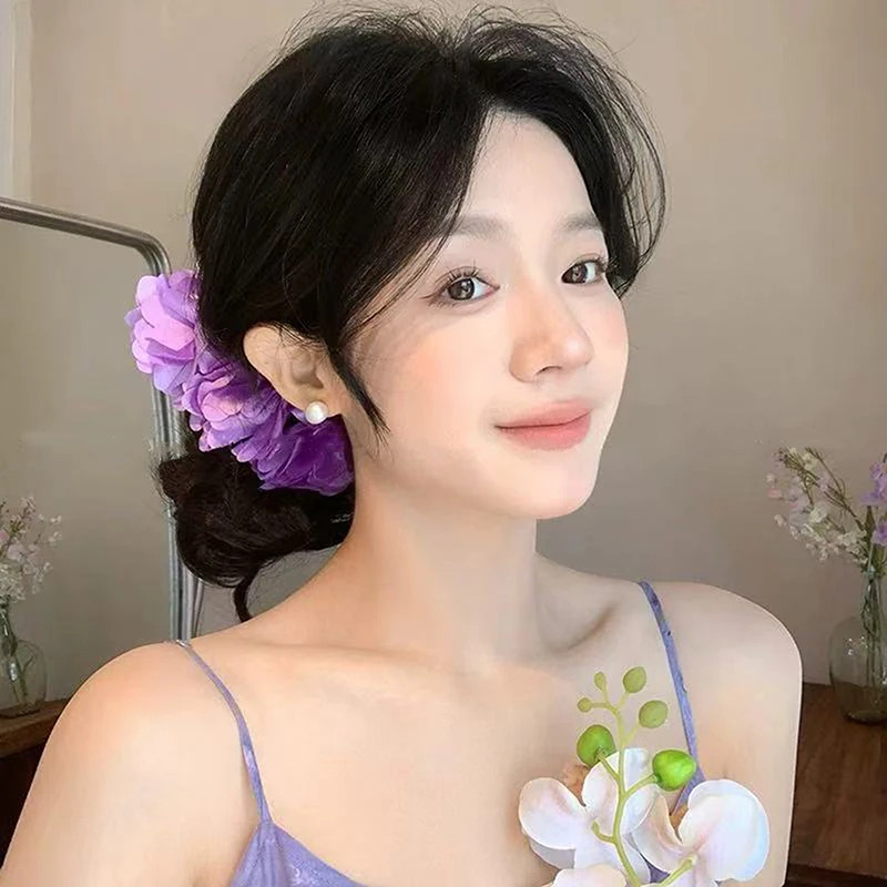 Clip verticale alla moda con clip a banana rosa rossa, grande clip per capelli, copricapo per donne e ragazze, accessori per capelli dolci e versatili