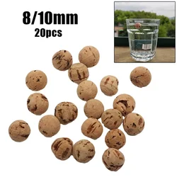 20PCS Floats Natural Cork Ball Unfill Beads Beans Carp Fishing Boilies No Smell Lure Floating Bottom Hair Rig Popup Fishing Bait