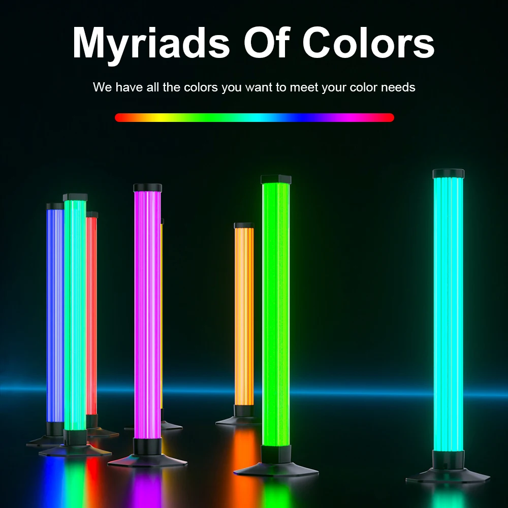 RGB Light Bar 360 Degree Emitting with Remote Control USB Powered Color Changing TV Backlight Music Sync for Desk PC Gaming