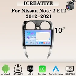 Android Autoradio voor Nissan Note 2 E12 2012-2021 Carplay Multimedia Speler 2din Stereo Autoaudio Head Unit 9 ''navigatie GPS