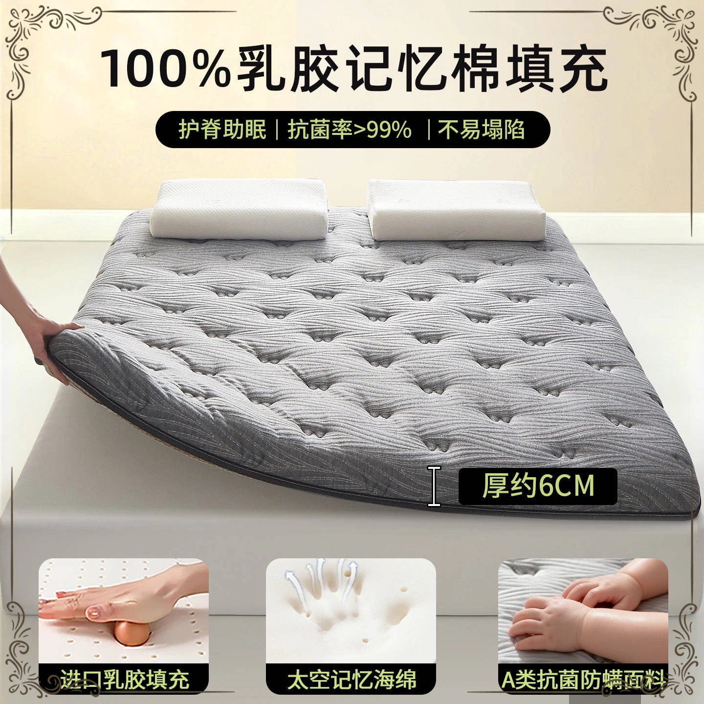 

Матрас из пены с эффектом памяти, мягкая подкладка для дома, спальни, съемного жилья, односпальный, для студенческого общежития, простой современный дизайн